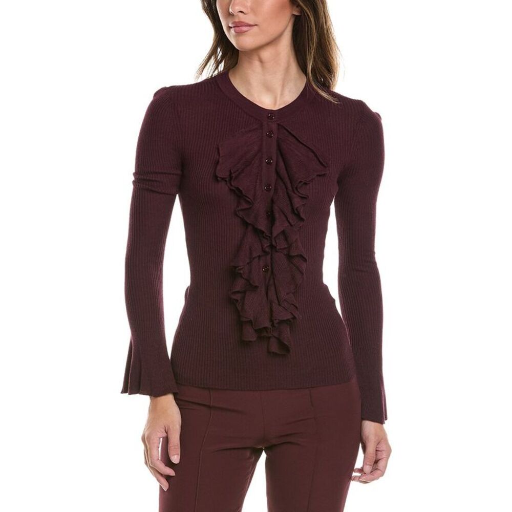 Generation Love Womens Maisie Ruffle Sweater, Red